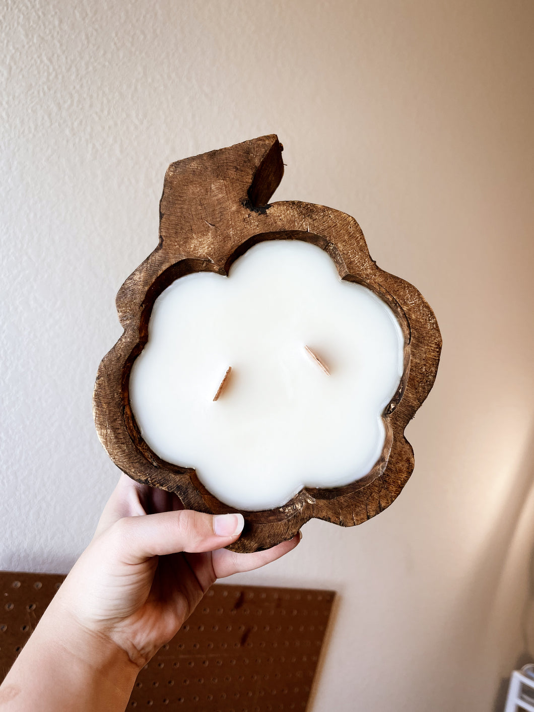 Wooden Pumpkin Candle 🎃